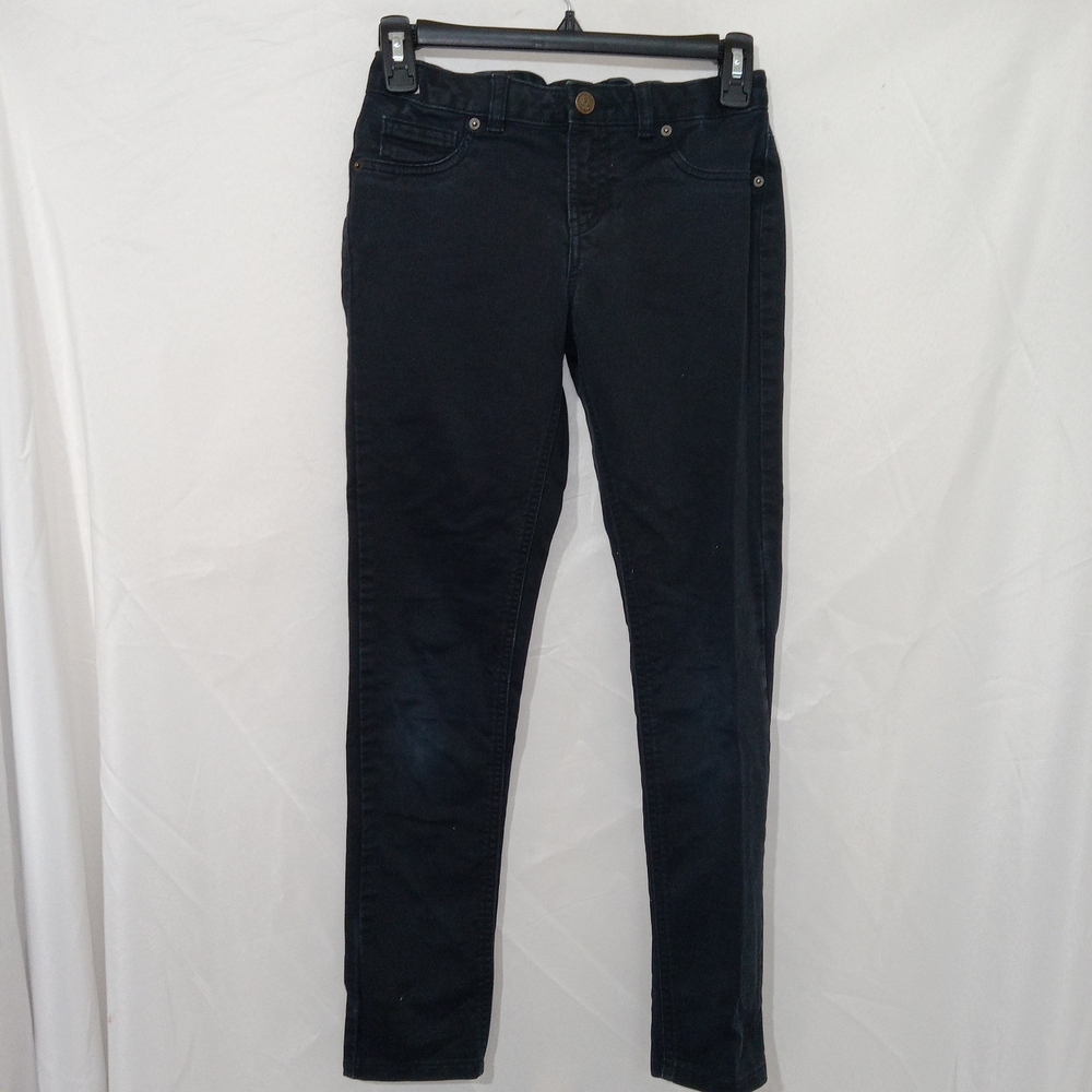 Lands' End Kids Black Straight Leg Jeans Adj Waist Size 12